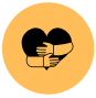 Icon of heart with arms hugging it