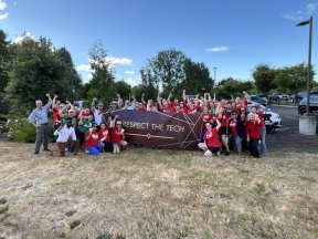 OFNHP members and allies rallying behind the Legacy Meridian Park Techs!
